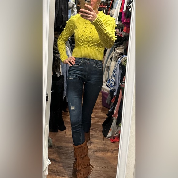 H&M Neon Yellow Cable Knit Wool
Blend Sweater Jumper Size XS - Picture 9 of 12